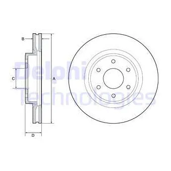 Jeu de 2 disques de frein avant DELPHI BG4941
