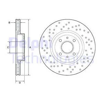 Jeu de 2 disques de frein avant DELPHI BG4943C