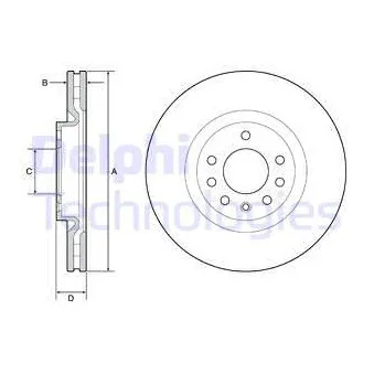 Jeu de 2 disques de frein avant DELPHI BG4944C