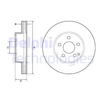 Jeu de 2 disques de frein avant DELPHI BG4945C