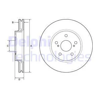 Jeu de 2 disques de frein avant DELPHI BG4952C