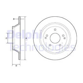 Jeu de 2 disques de frein arrière DELPHI BG4956C