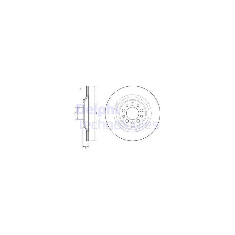 Jeu de 2 disques de frein arrière DELPHI BG4961C