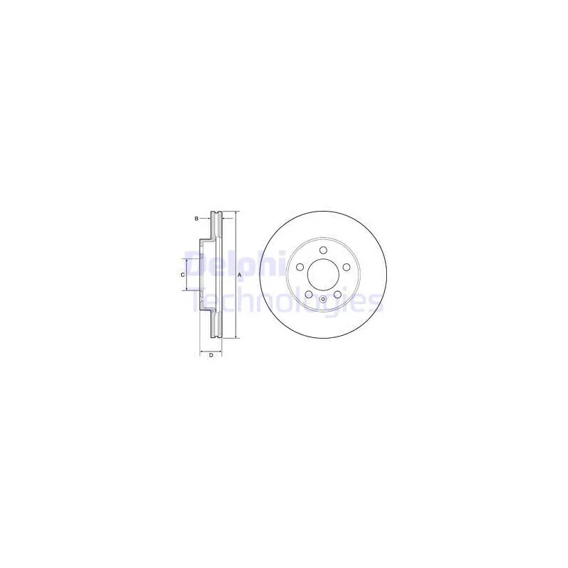 Jeu de 2 disques de frein avant DELPHI BG4963C