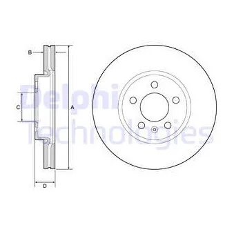 Jeu de 2 disques de frein avant DELPHI BG4965C