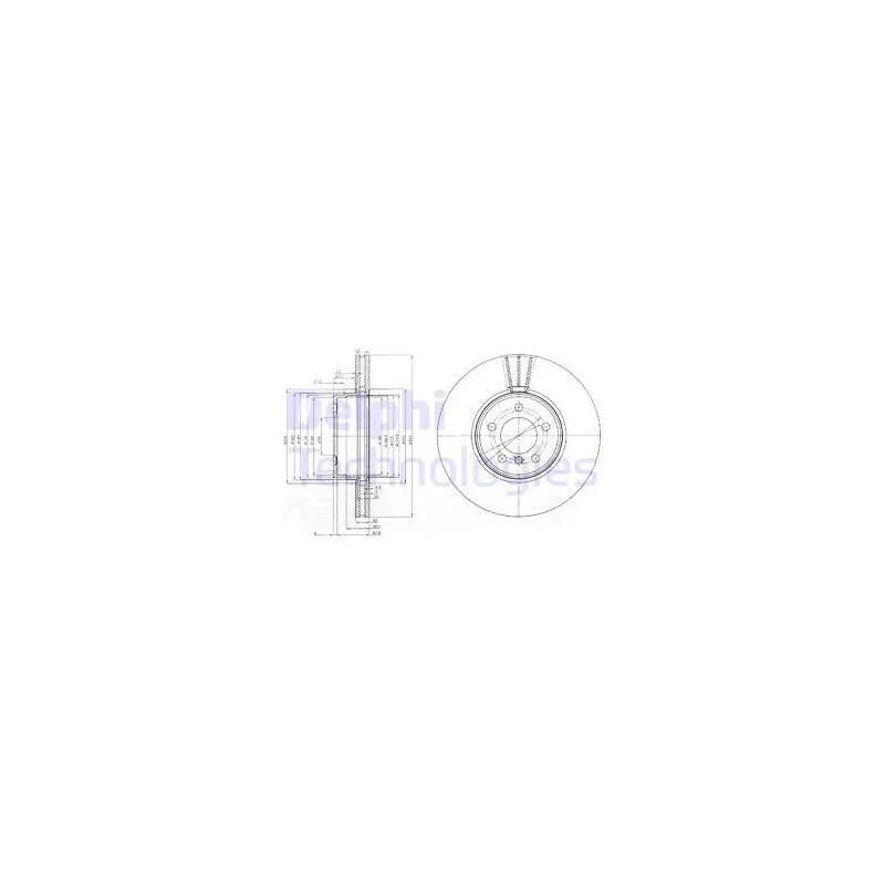 Jeu de 2 disques de frein avant DELPHI BG9008C