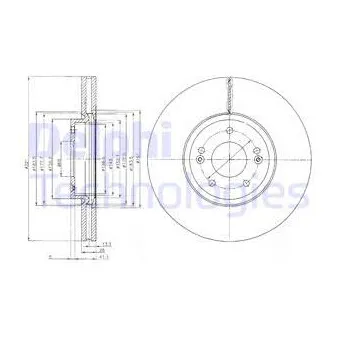 Jeu de 2 disques de frein avant DELPHI BG9056C