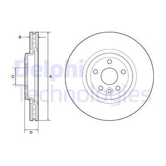 Jeu de 2 disques de frein avant DELPHI BG9177C