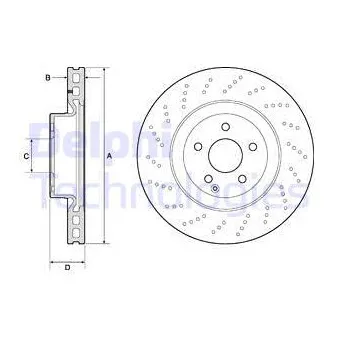 Jeu de 2 disques de frein avant DELPHI BG9188C
