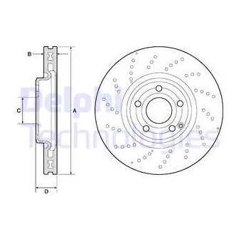 Jeu de 2 disques de frein avant DELPHI BG9189C