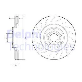Jeu de 2 disques de frein avant DELPHI BG9192C