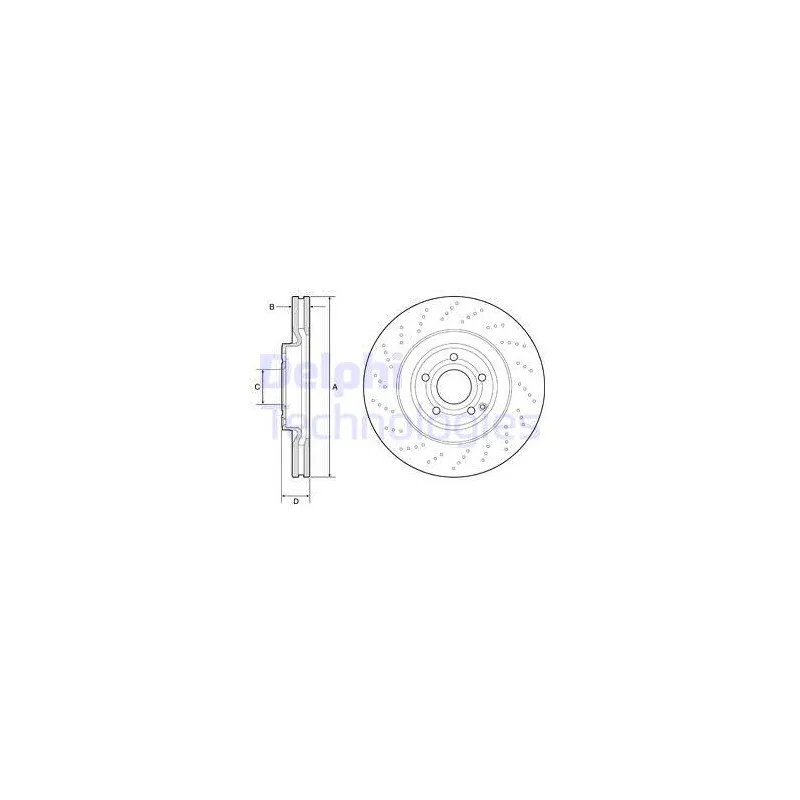 Jeu de 2 disques de frein avant DELPHI BG9192C