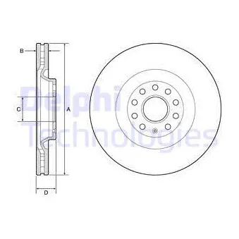 Jeu de 2 disques de frein avant DELPHI BG9202C