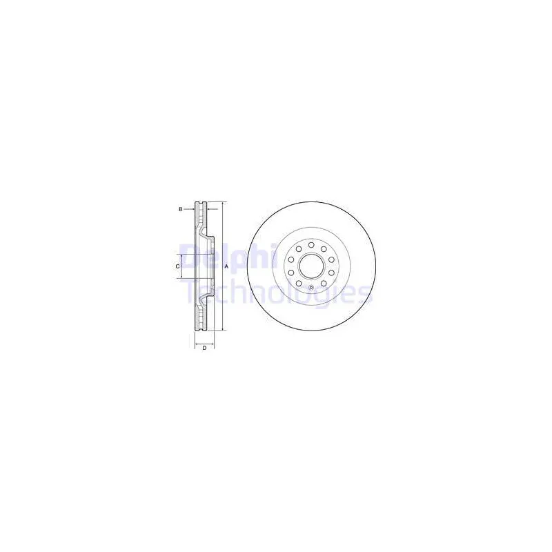 Jeu de 2 disques de frein avant DELPHI BG9202C