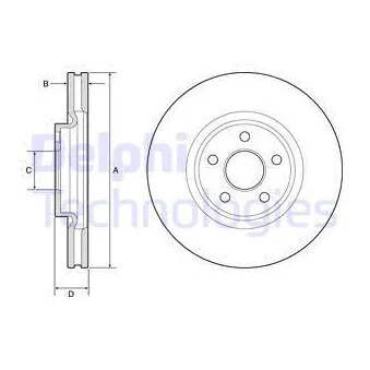 Jeu de 2 disques de frein avant DELPHI BG9203C