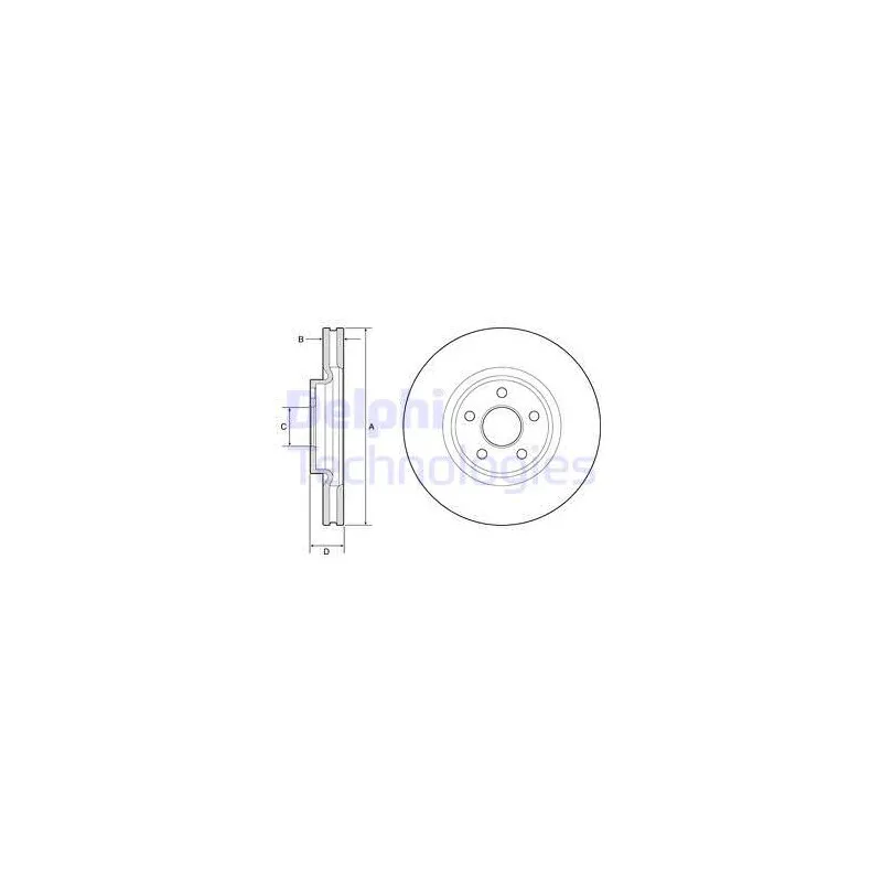 Jeu de 2 disques de frein avant DELPHI BG9203C