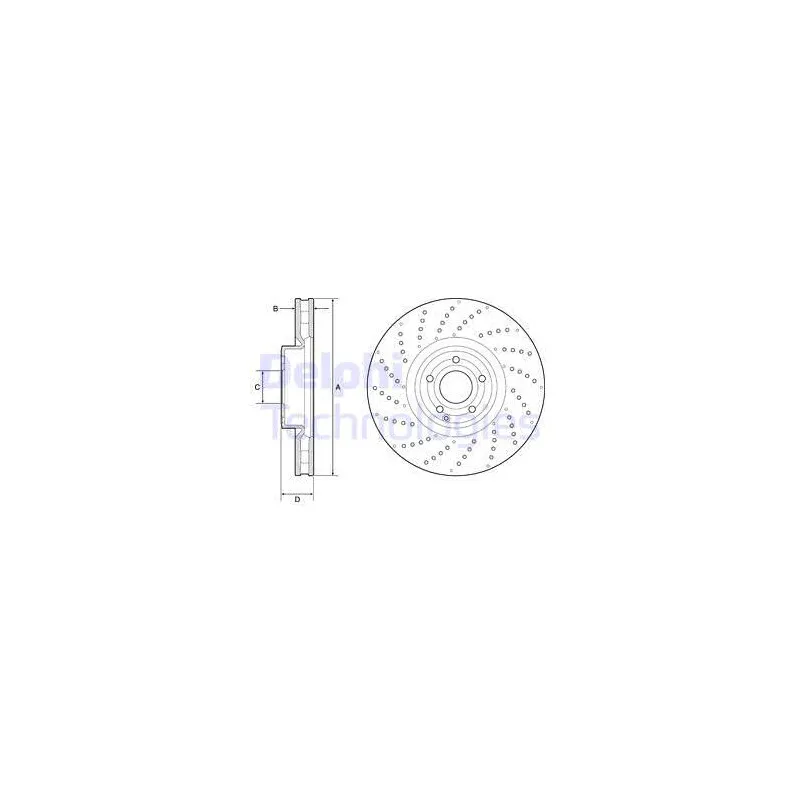 Jeu de 2 disques de frein avant DELPHI BG9215C