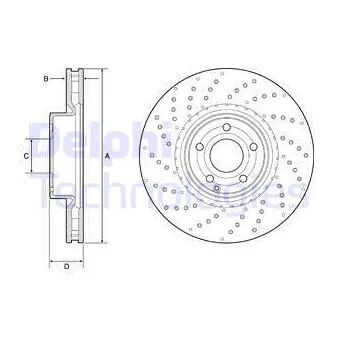 Jeu de 2 disques de frein avant DELPHI BG9216C