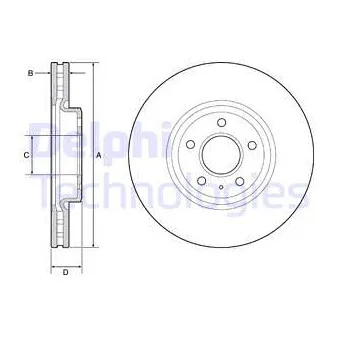 Jeu de 2 disques de frein avant DELPHI BG9218C