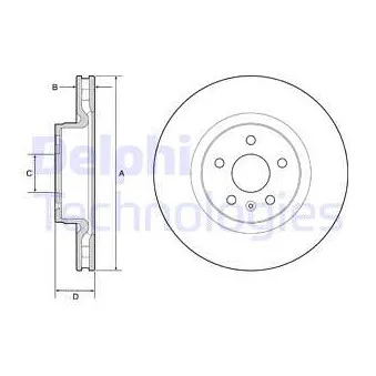 Jeu de 2 disques de frein avant DELPHI BG9220C