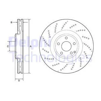 Jeu de 2 disques de frein avant DELPHI BG9222C