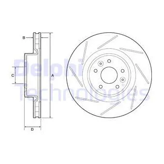 Jeu de 2 disques de frein avant DELPHI BG9224C