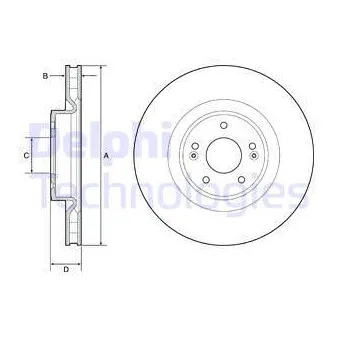 Jeu de 2 disques de frein avant DELPHI BG9228C