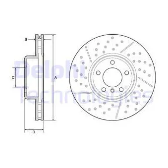 Jeu de 2 disques de frein avant DELPHI BG9234C