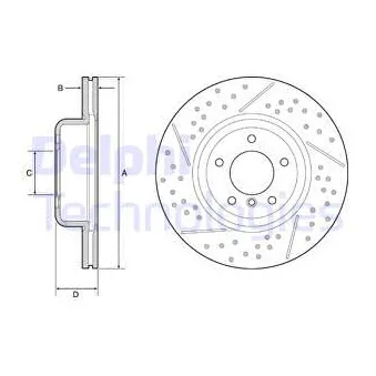Jeu de 2 disques de frein avant DELPHI BG9235C