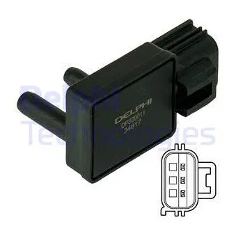 Capteur, pression des gaz échappement DELPHI DPS00011