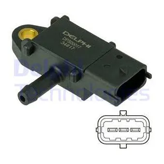 Capteur, pression des gaz échappement DELPHI DPS00017