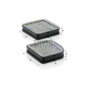 Filtre, air de l'habitacle MANN-FILTER CUK 22 000-2
