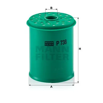 Filtre à carburant MANN-FILTER P 738 x