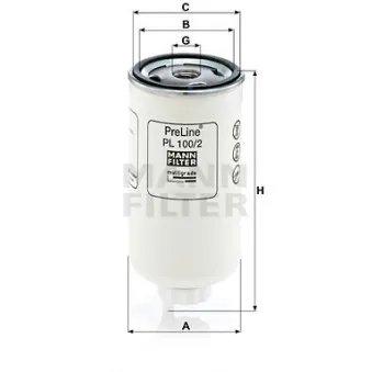 Filtre à carburant MANN-FILTER PL 100/2