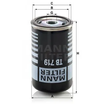 Cartouche de dessicateur, système d'air comprimé MANN-FILTER TB 719