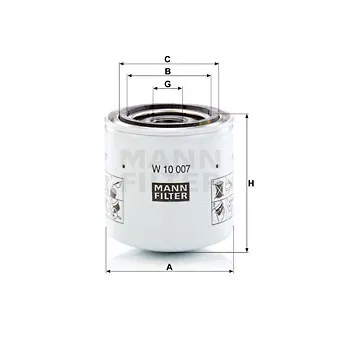 Filtre, système hydraulique de travail MANN-FILTER W 10 007