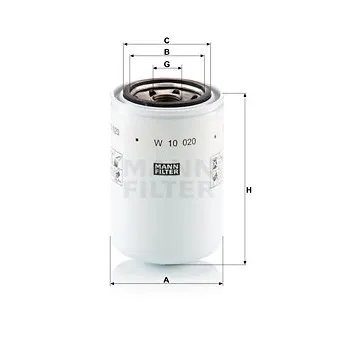 Filtre à huile MANN-FILTER W 10 020