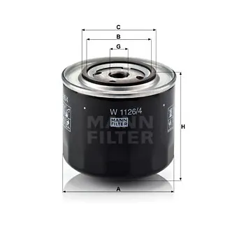 Filtre à huile MANN-FILTER W 1126
