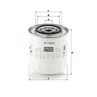 Filtre à huile MANN-FILTER W 1130/3