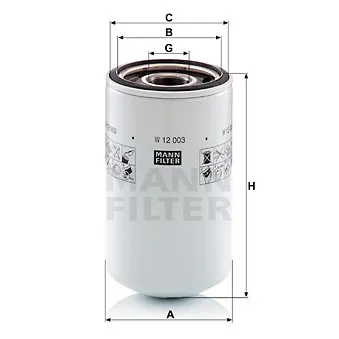 Filtre à huile MANN-FILTER W 12 003