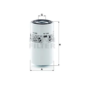 Filtre hydraulique, boîte automatique MANN-FILTER W 1268
