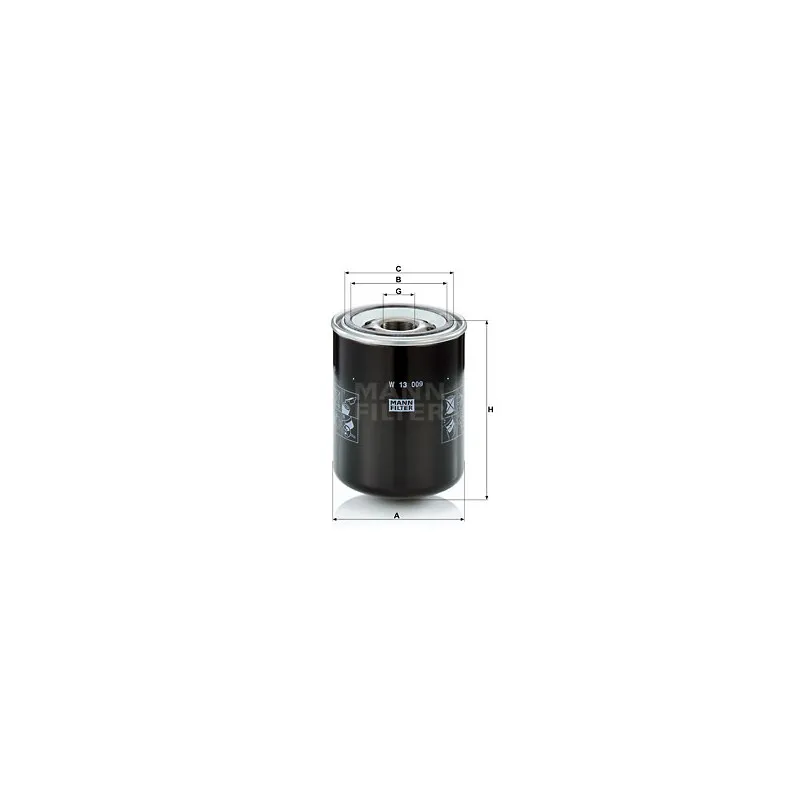 Filtre, système hydraulique de travail MANN-FILTER W 13 009