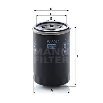 Filtre à huile MANN-FILTER W 6014