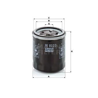 Filtre à huile MANN-FILTER W 6025