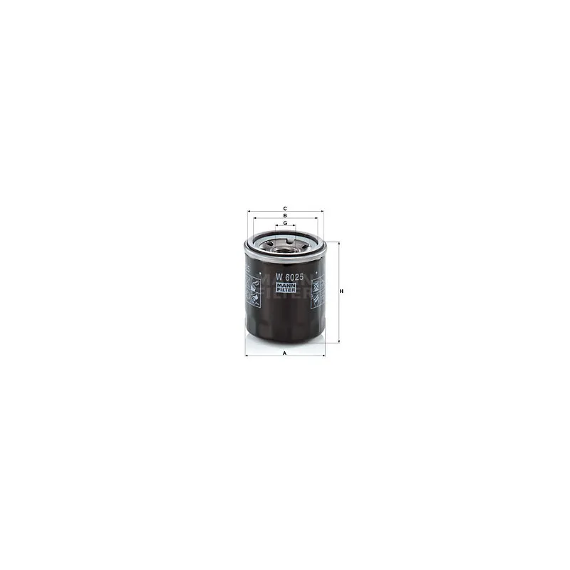 Filtre à huile MANN-FILTER W 6025