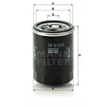 Filtre à huile MANN-FILTER W 610/6