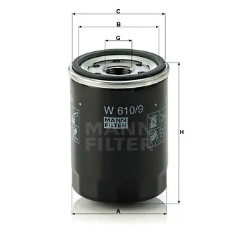 Filtre à huile MANN-FILTER W 610/9