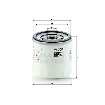 Filtre à huile MANN-FILTER W 7008