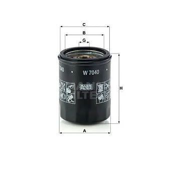 Filtre à huile MANN-FILTER W 7040