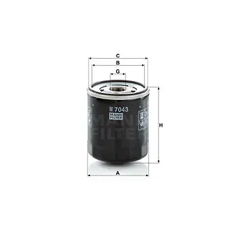 Filtre à huile MANN-FILTER W 7043